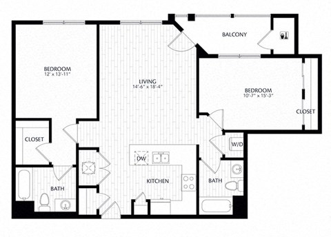 a floor plan of a house with a bedroom and a living room