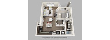 a 3d floor plan of a bedroom