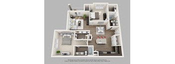 a 1 bedroom floor plan with a bathroom and a living room