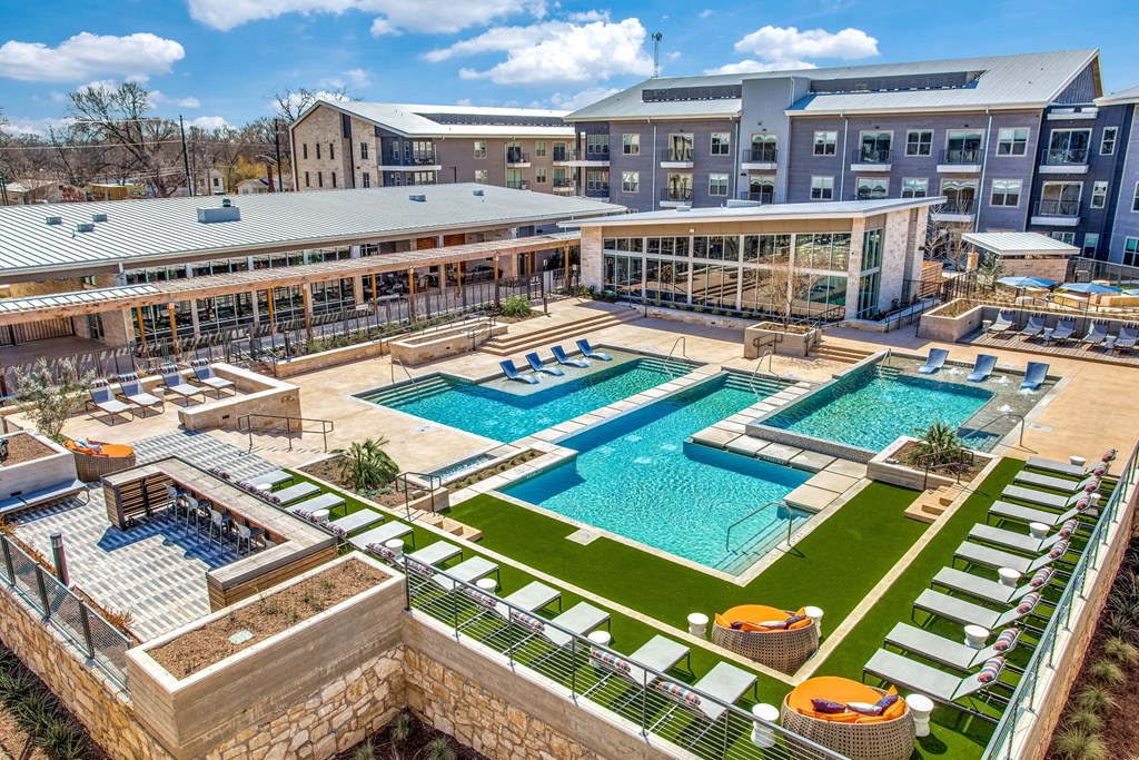 an aerial view of the pool at the resort at governors residence