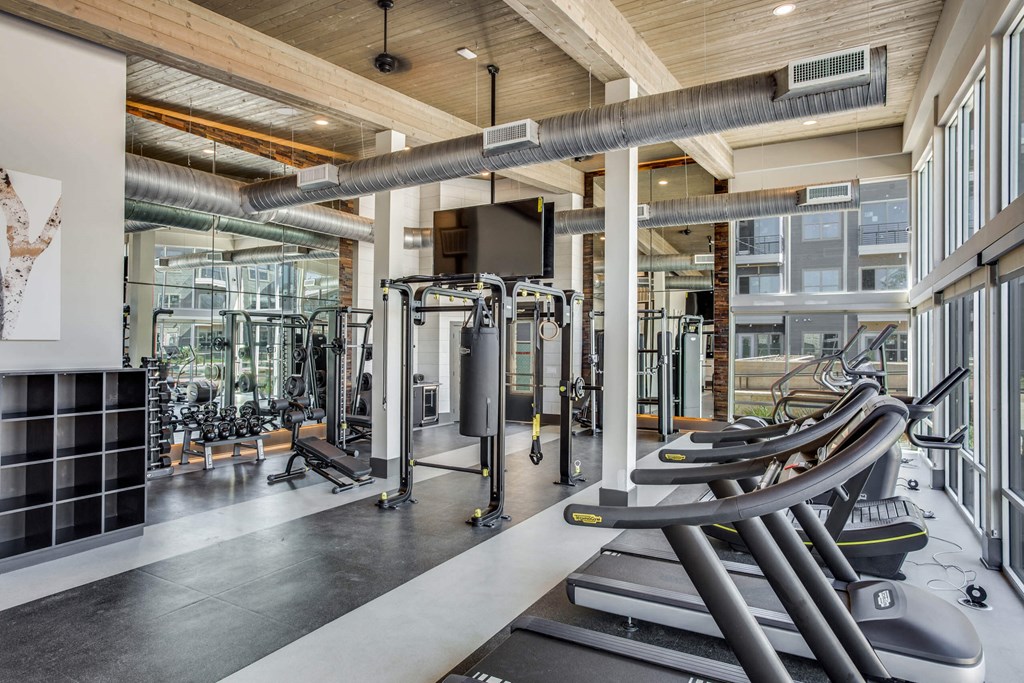 the gym at the m on hennepin apartments