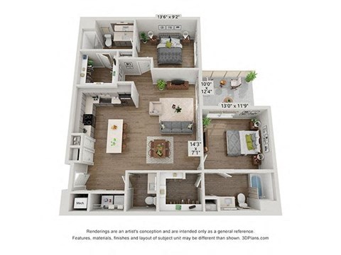 2 bedroom floor plan  the residences at