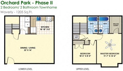 two floor plan of a house with a bathroom and a living room