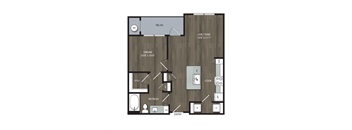 a floor plan of a 1 bedroom floor plan