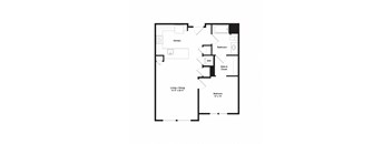a floor plan of a house with a bedroom and a living room