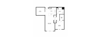 a floor plan of a house with a black and white