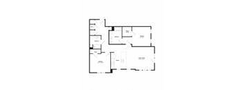 this image shows the floor plan of an apartment with a mix of bedrooms and baths