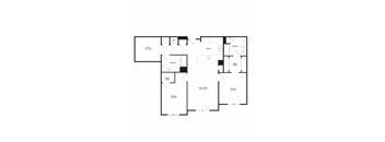 a floor plan of a house with two floors and a staircase