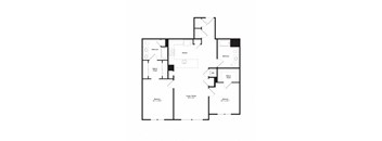a floor plan of a house with a combination of bedrooms and baths
