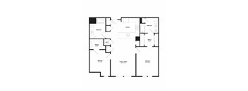a floor plan of a house with a mix of bedrooms and baths