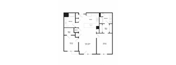 a floor plan of a house with a mix of bedrooms and a living room