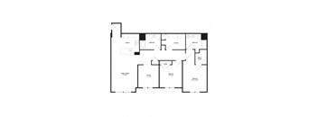 a floor plan of a house with a mix of bedrooms and baths
