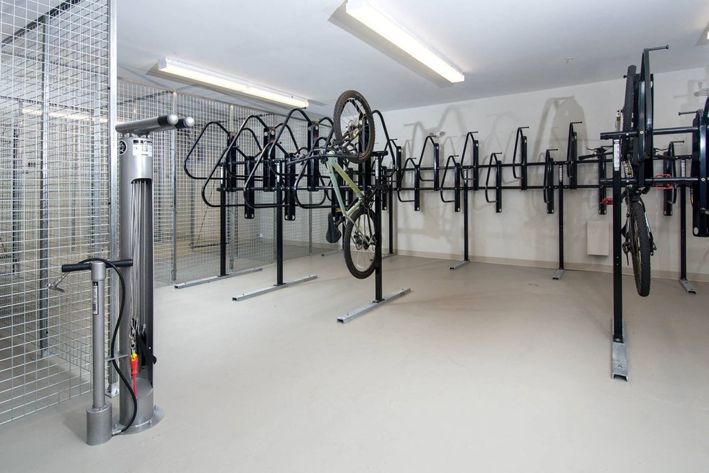 the new store is filled with bikes on racks