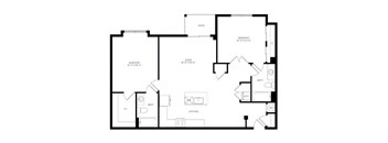 the schematic drawing of the bedroom floor plan of a house