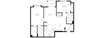a schematic drawing of a floor plan of a house