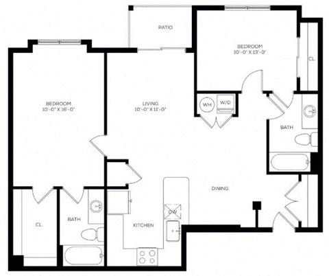 a schematic drawing of a floor plan of a house