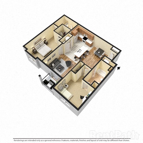 3d floor plan for a small apartment