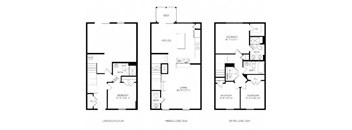 four floor plans of a house with different floors