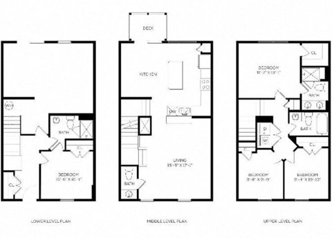 four floor plans of a house with different floors