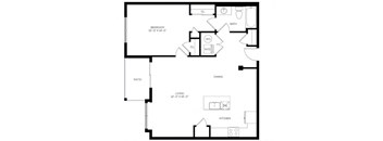 a floor plan of a home with a bedroom and a living room