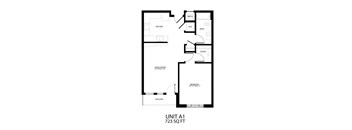the floor plan of unit a1 is shown in this drawing
