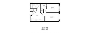 the floor plan of unit a3 of the apartment building