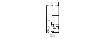 a floor plan of a unit with a small footprint