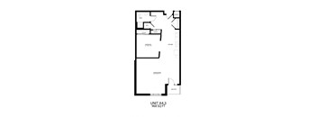 a floor plan of a house with an open floor plan and a staircase