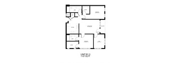 the floor plan of unit b3 of the studio apts