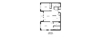 a floor plan of a small apartment with a bedroom and a living room