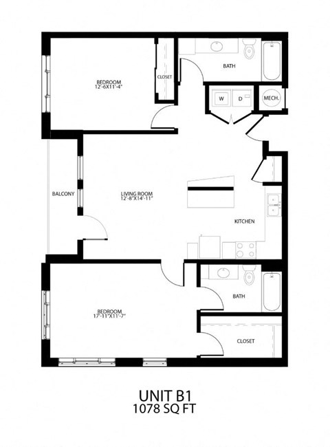 a floor plan of a small apartment with a bedroom and a living room