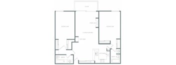 an illustration of a 1 bedroom floor plan