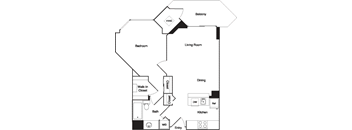 a floor plan of a house with bedrooms and a living room