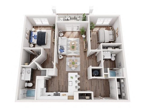 a 3 bedroom floor plan with a bathroom and a kitchen