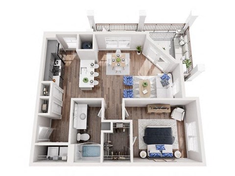 a floor plan of a house with a bedroom and a living room