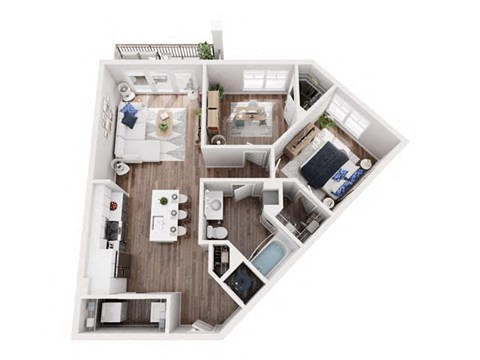 a floor plan of a house with a bedroom and a living room