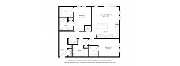 this floor plan is an approximation of our 1 bedroom floor plan