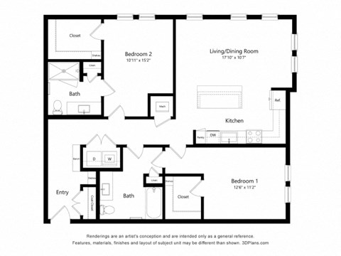 a floor plan of a living room with a bedroom and a kitchen
