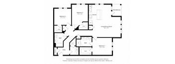 a floor plan of a house with two floors and a staircase