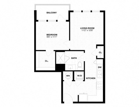floor plan of the first floor of an apartment building