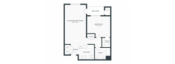 a floor plan of a unit with an open floor plan