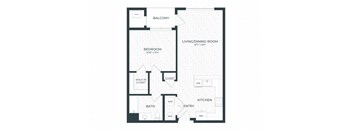 a floor plan of a unit with an open floor plan
