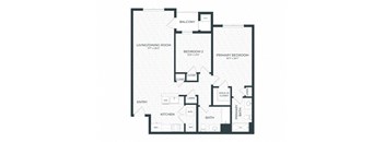 the blueprint floor plan of the second level of the residence