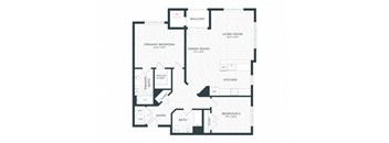 blueprint of 2 bedroom floor plan with closet  the nexus