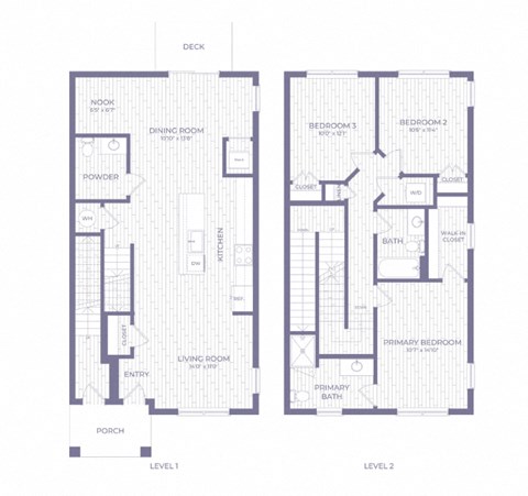 floor plans of the second and third floors of the building