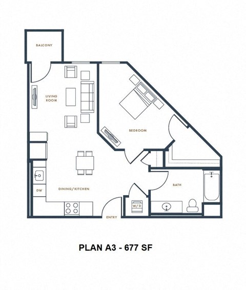 a floor plan of a 555 sq ft apartment