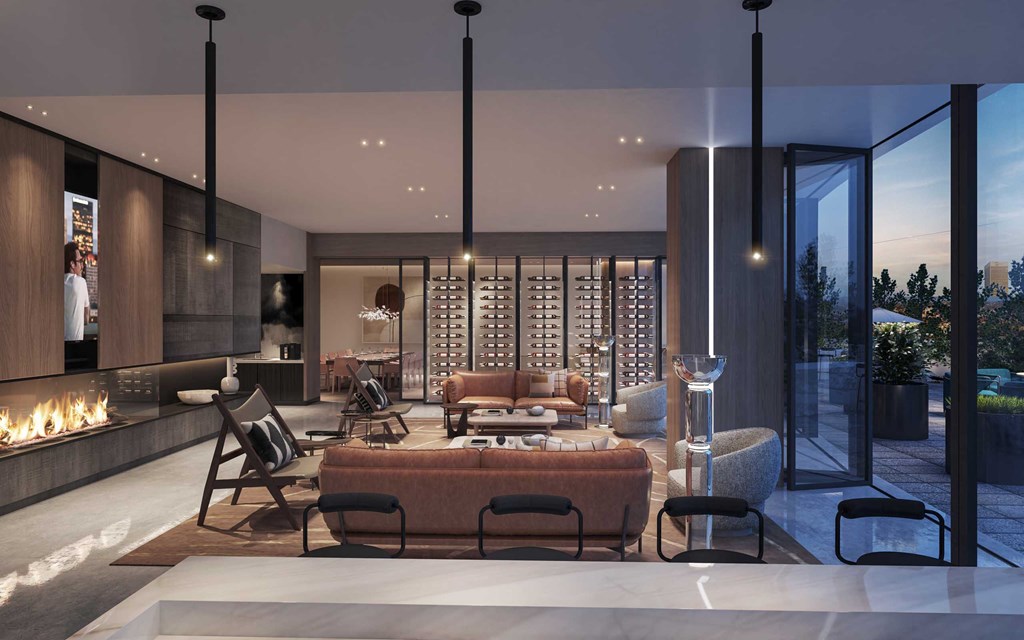 a living room filled with furniture and a fireplace