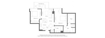 a floor plan of a house with a black and white floor