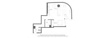 a floor plan of a unit with a bedroom and a bathroom
