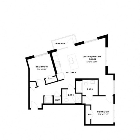 a black and white floor plan of a house